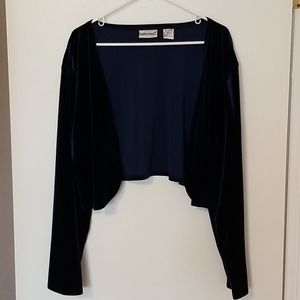 Fashion Bug Blue Velvet Shrug
